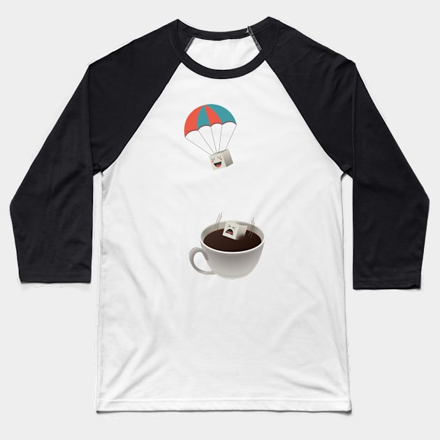 Sugar Cubes Jumping in a Cup of Coffee Baseball T-Shirt by sundressed